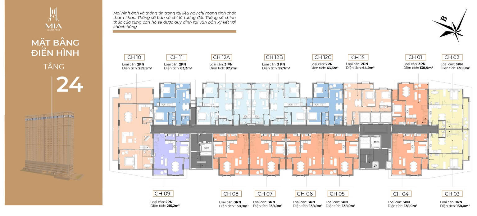mặt bằng dự án mia center point đà nẵng tầng 24