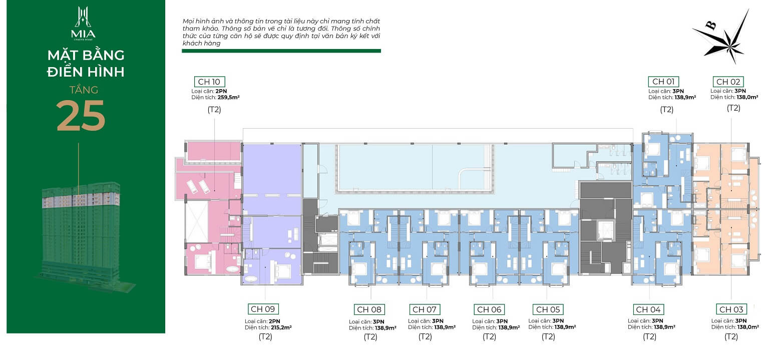 mặt bằng dự án mia center point đà nẵng tầng 25