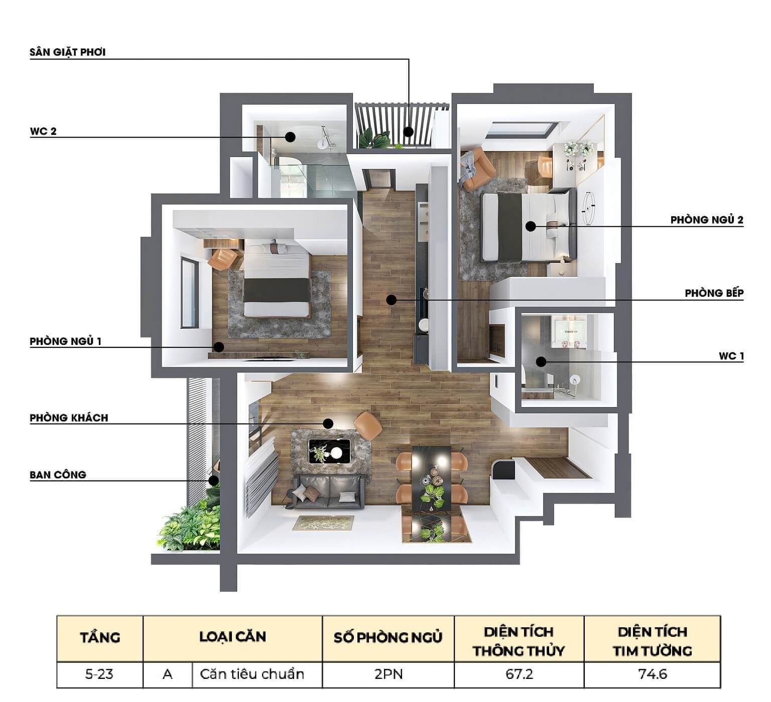 thiết kế căn hộ mia center point đà nẵng loại a